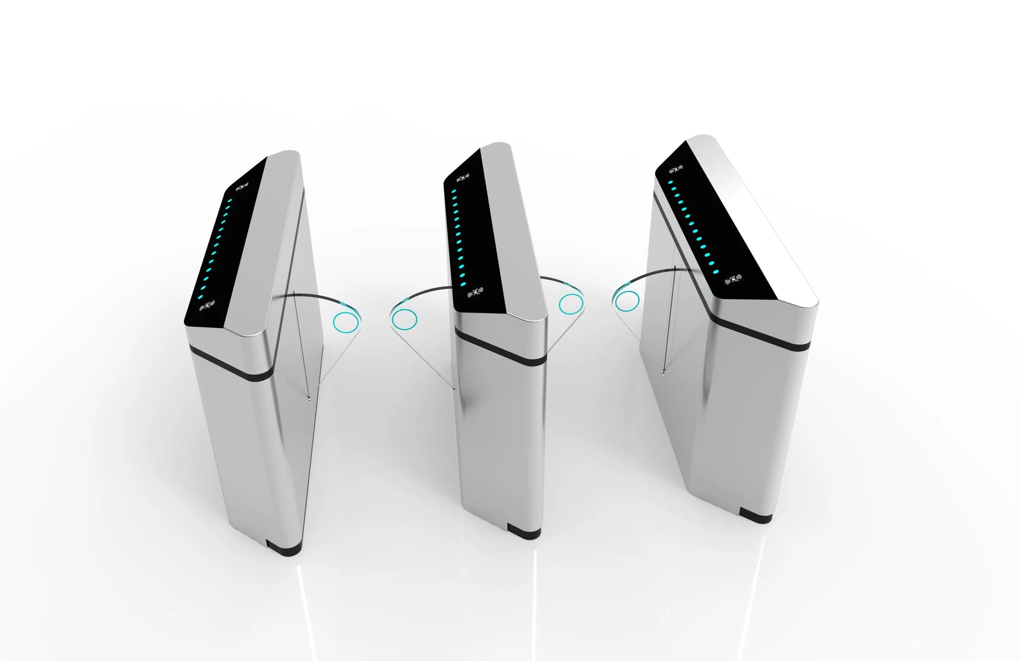 FC-FFTHM flap barrier cabinet arrangement viewed from the opposite side