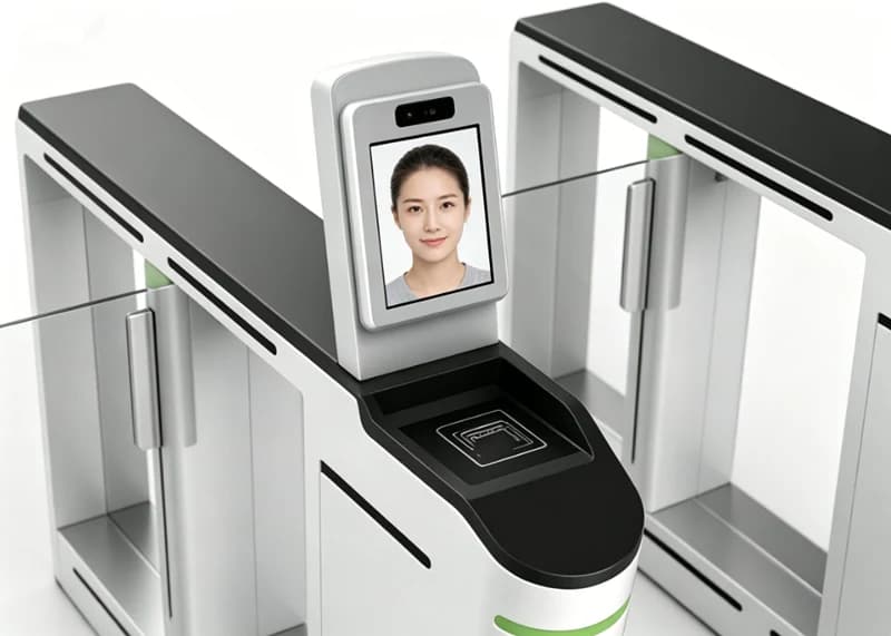 FC-SFGYKLG illustrated face terminal and card presentation area on a swing gate