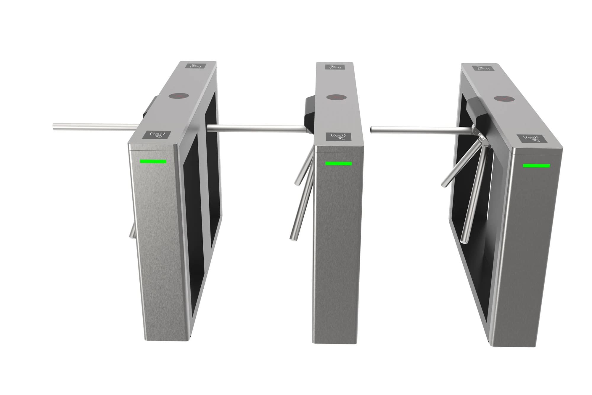 FC-TFTAGT tripod cabinet and arm arrangement viewed from the passage entrance