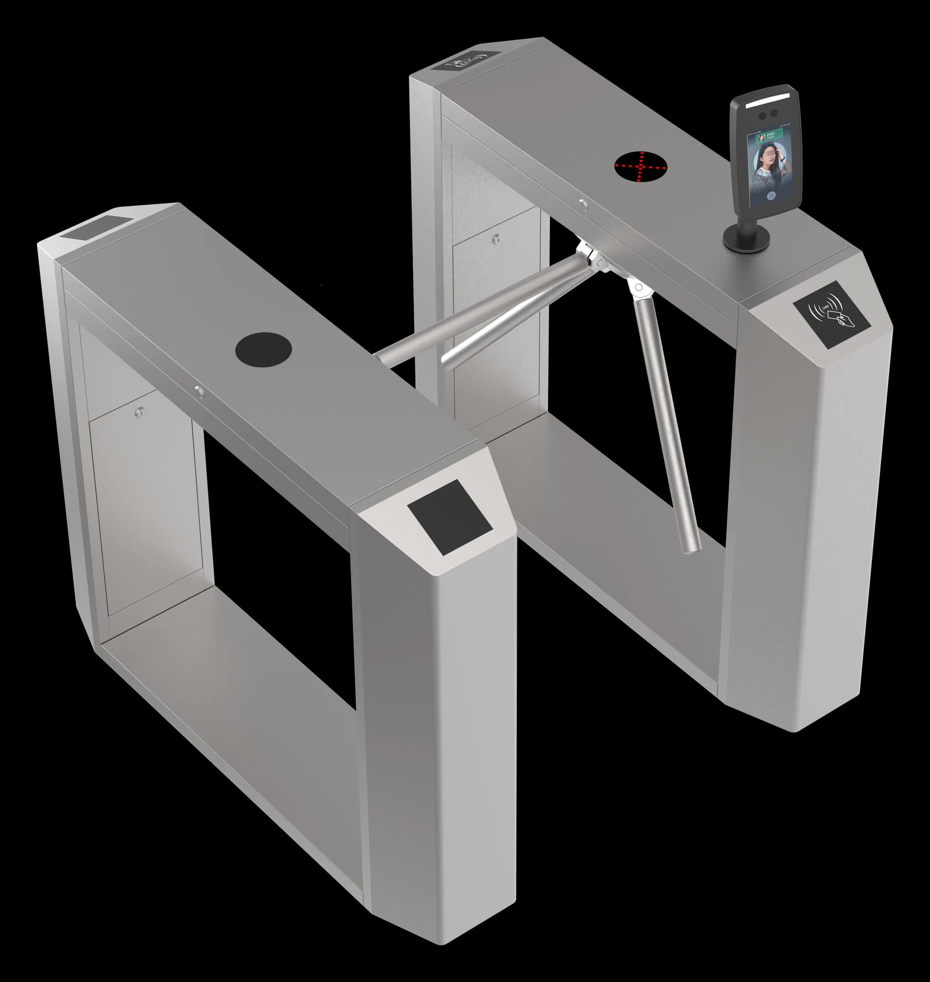 FC-TFTBJ bridge tripod turnstile passage with an illustrated face terminal