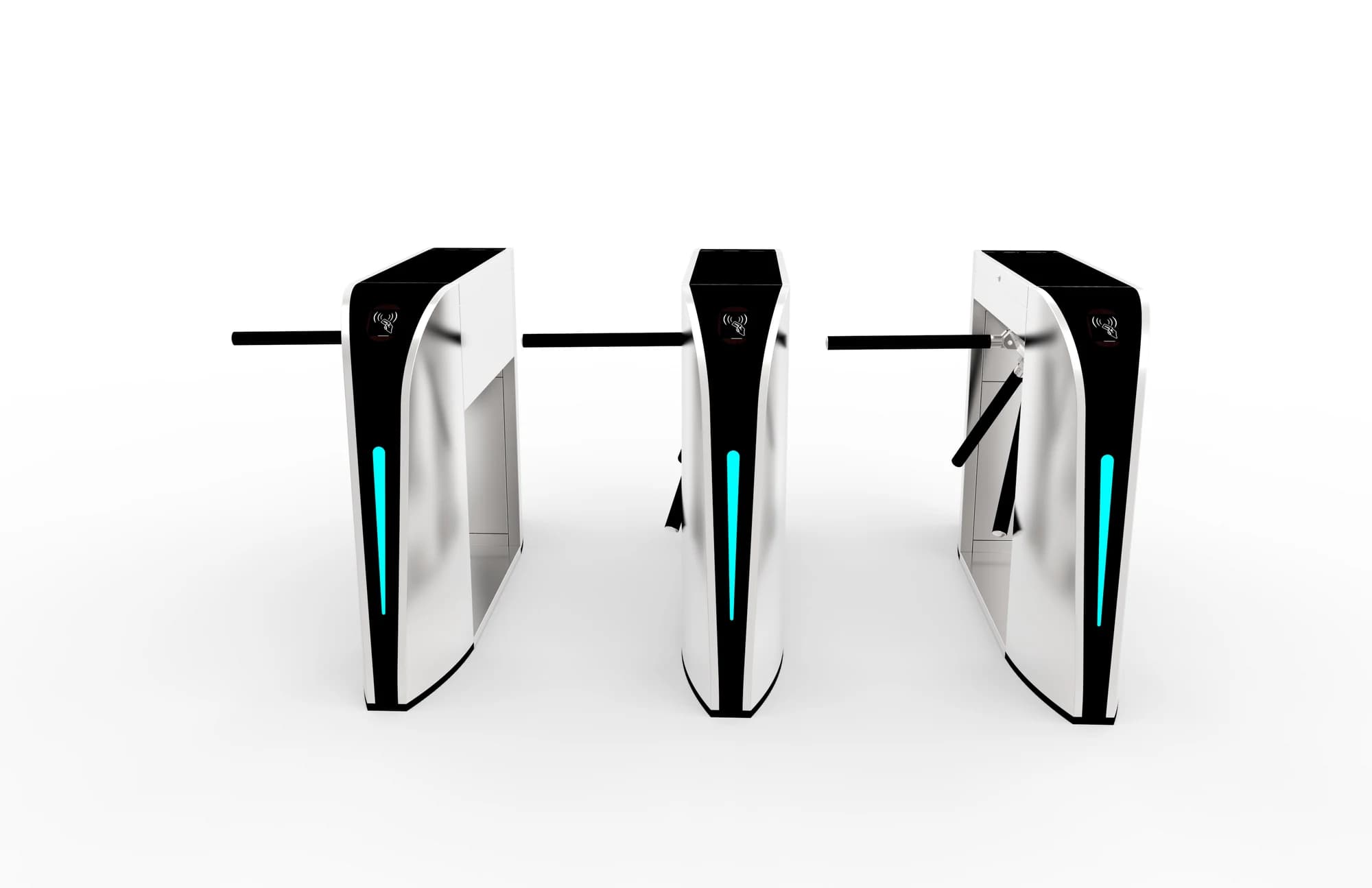 FC-TFTXY curved tripod cabinets in a multiple-cabinet arrangement