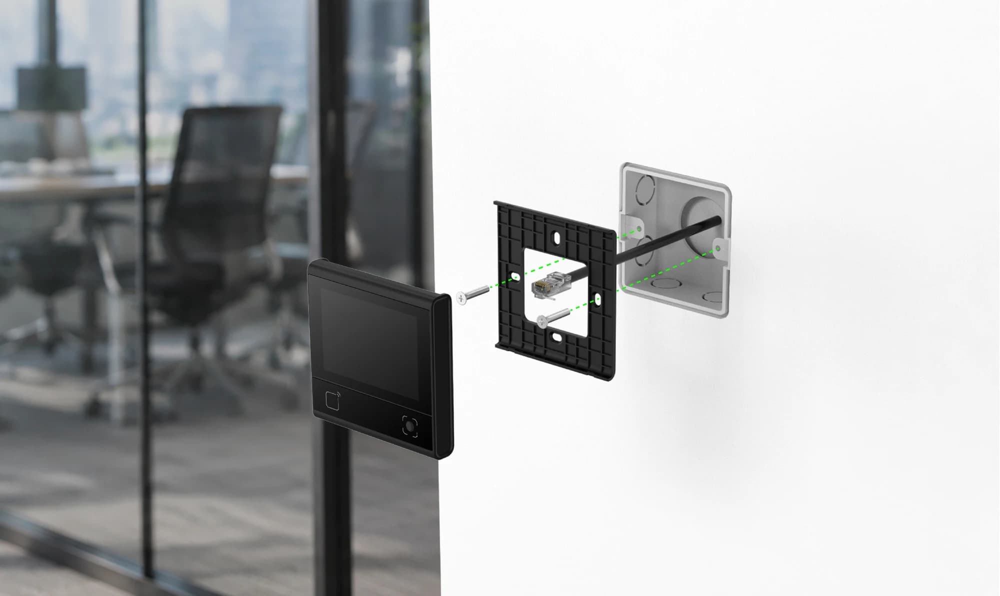 FC6820 display terminal, mounting frame and 86-type electrical box assembly
