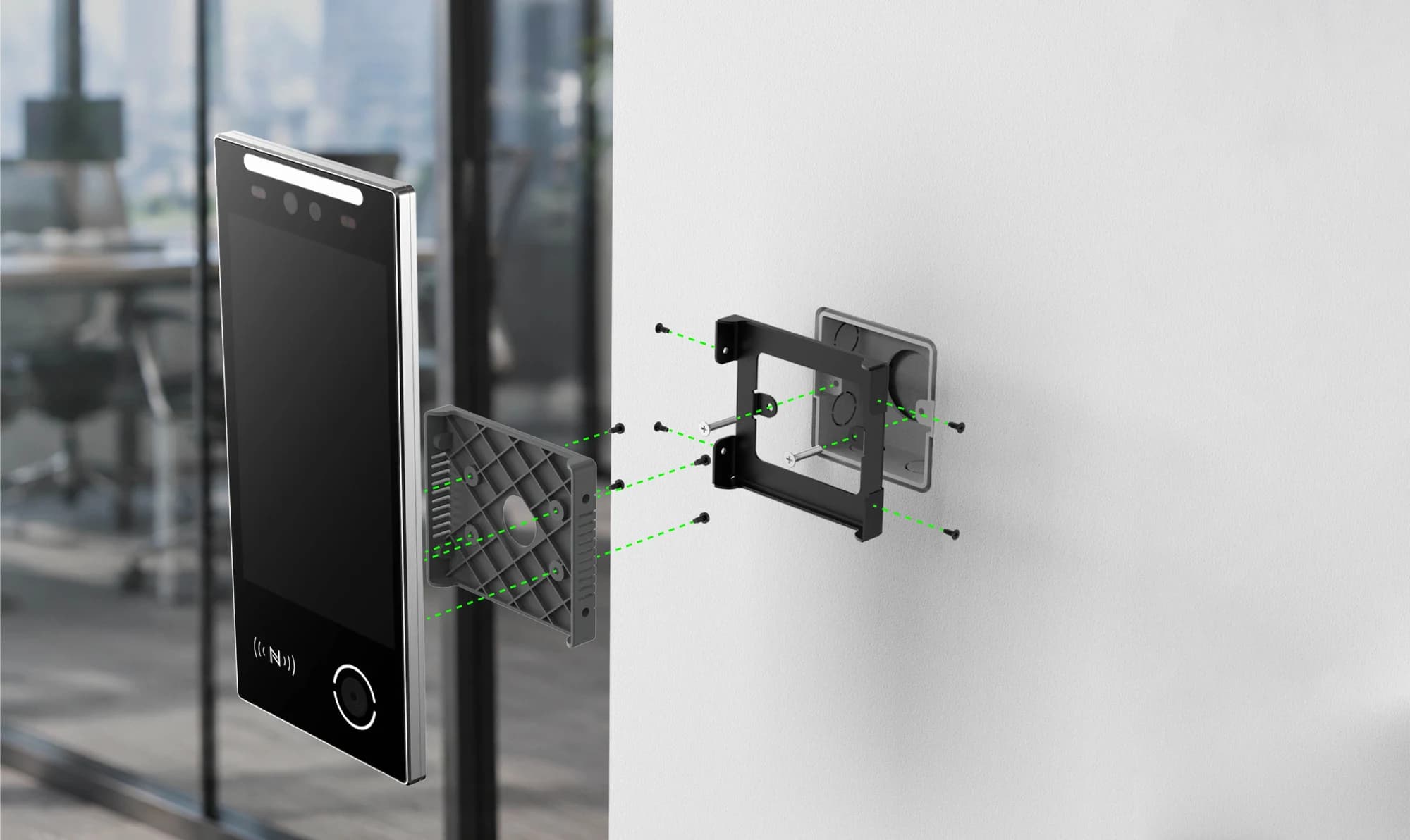 FCV4905 mounting illustration with an 86-type electrical box